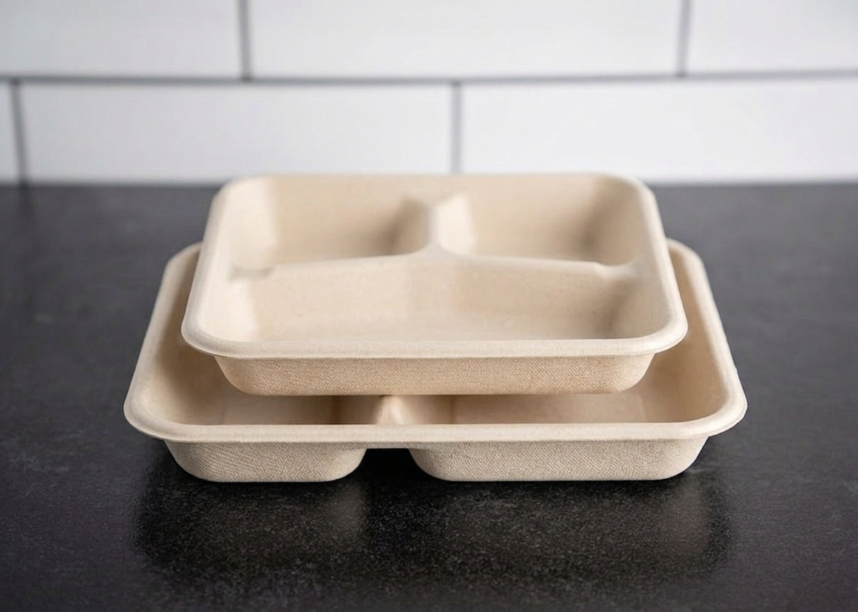 Bagasse 3CP Meal tray