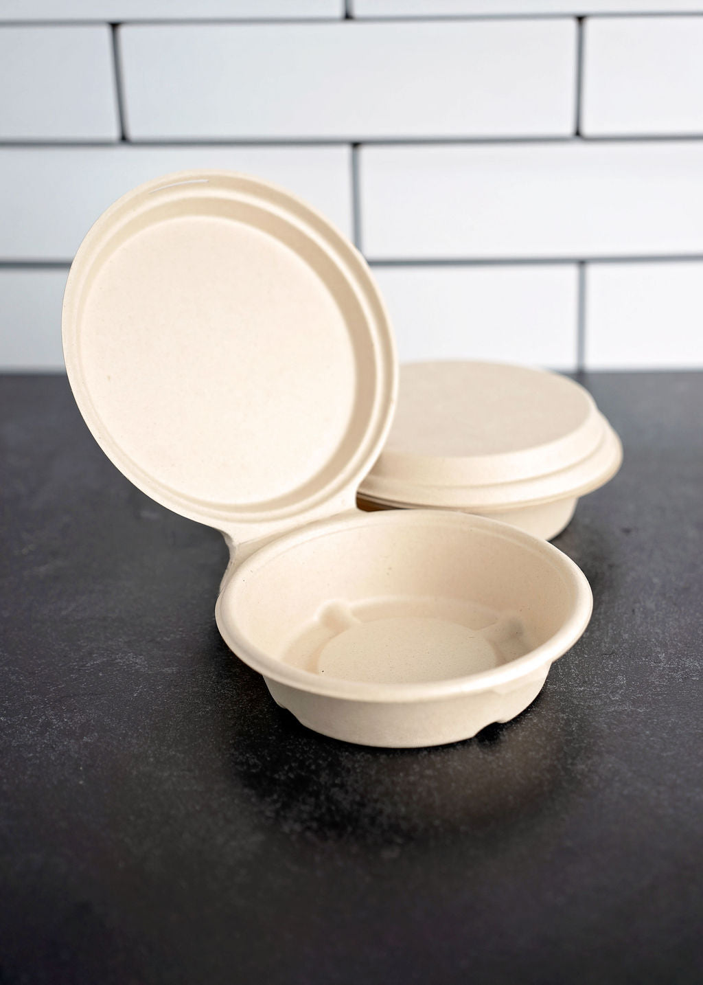 Bagasse Bio Degradable Rice Bowls Hinged Lid