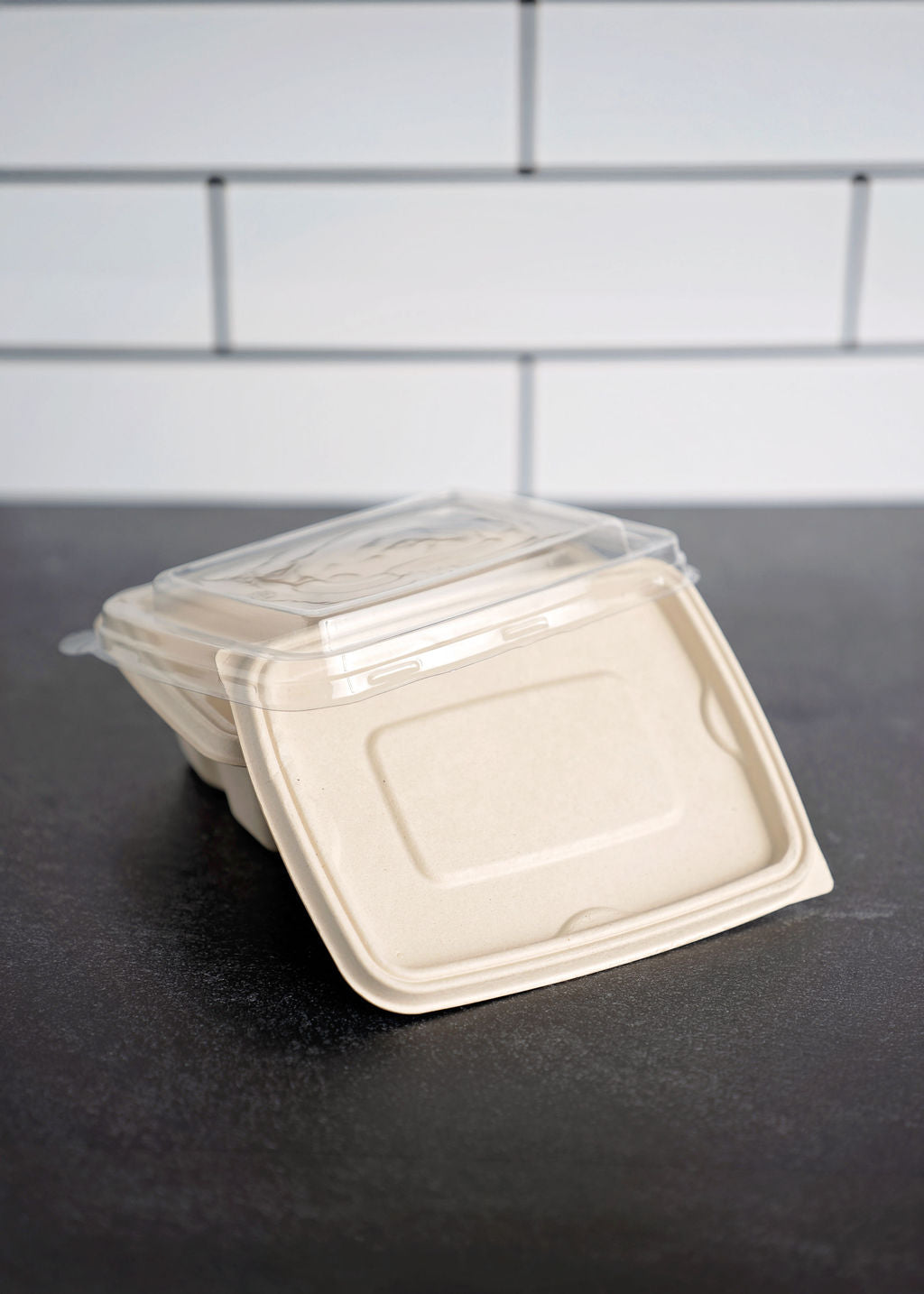Bagasse Lid-Anti Leak Rectangular Container