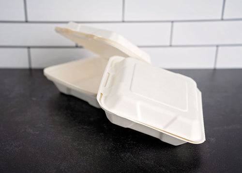 Bagasse Take out Clam Shell biodegradable take-out containers