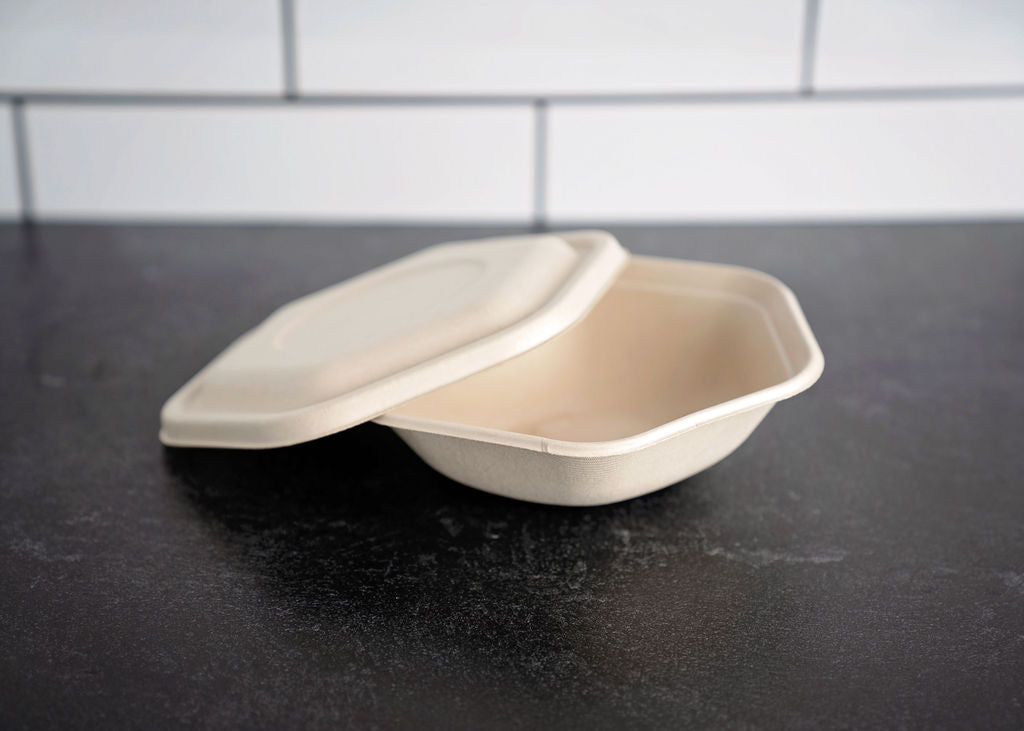 Hexagonal Bagasse Salad or Rice Bowl Biodegradable and Eco Friendly 