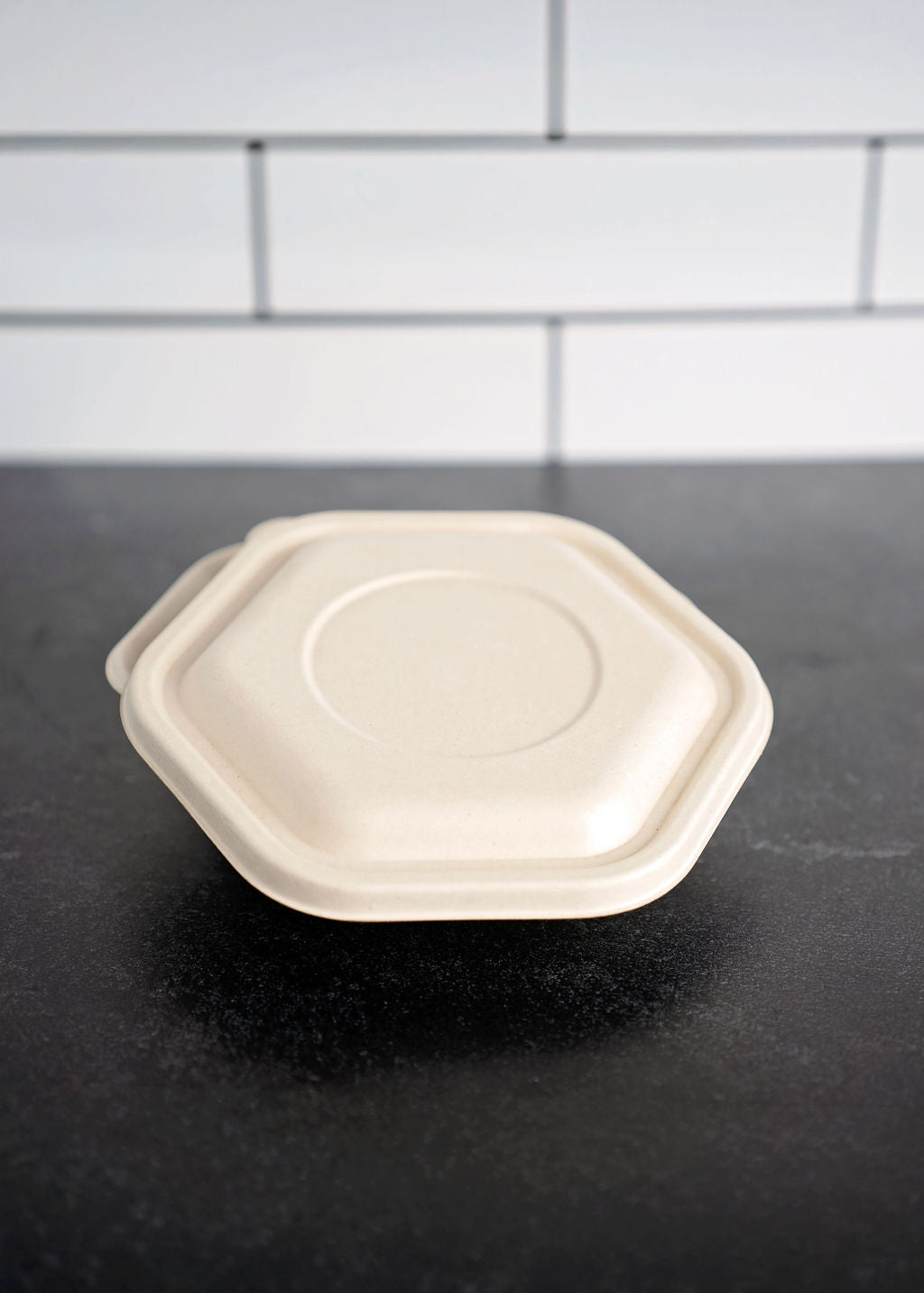 Hexagonal Bagasse Salad or Rice Bowl Lid, Eco Friendly and Bio degradable